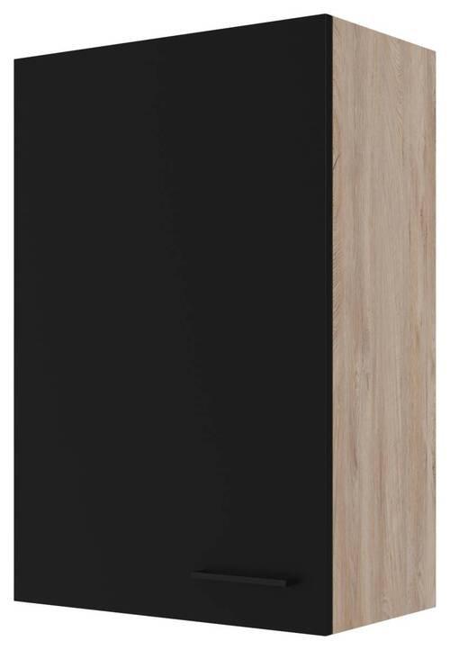 Küchenoberschrank Capri Eiche/Schwarz B: 60 cm - Eichefarben/Schwarz, KONVENTIONELL, Holzwerkstoff (60/89/32cm) - FlexWell