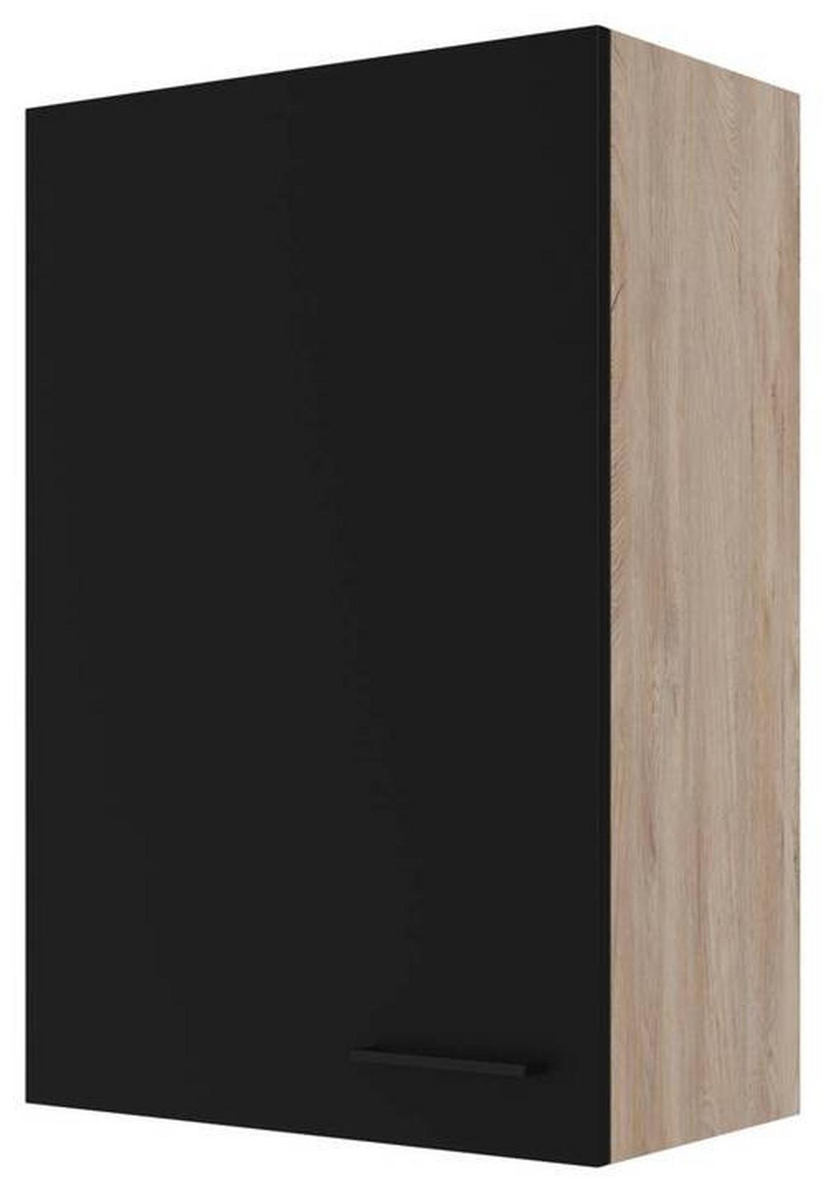 Küchenoberschrank Capri Eiche/Schwarz B: 60 cm - Eichefarben/Schwarz, KONVENTIONELL, Holzwerkstoff (60/89/32cm) - FlexWell