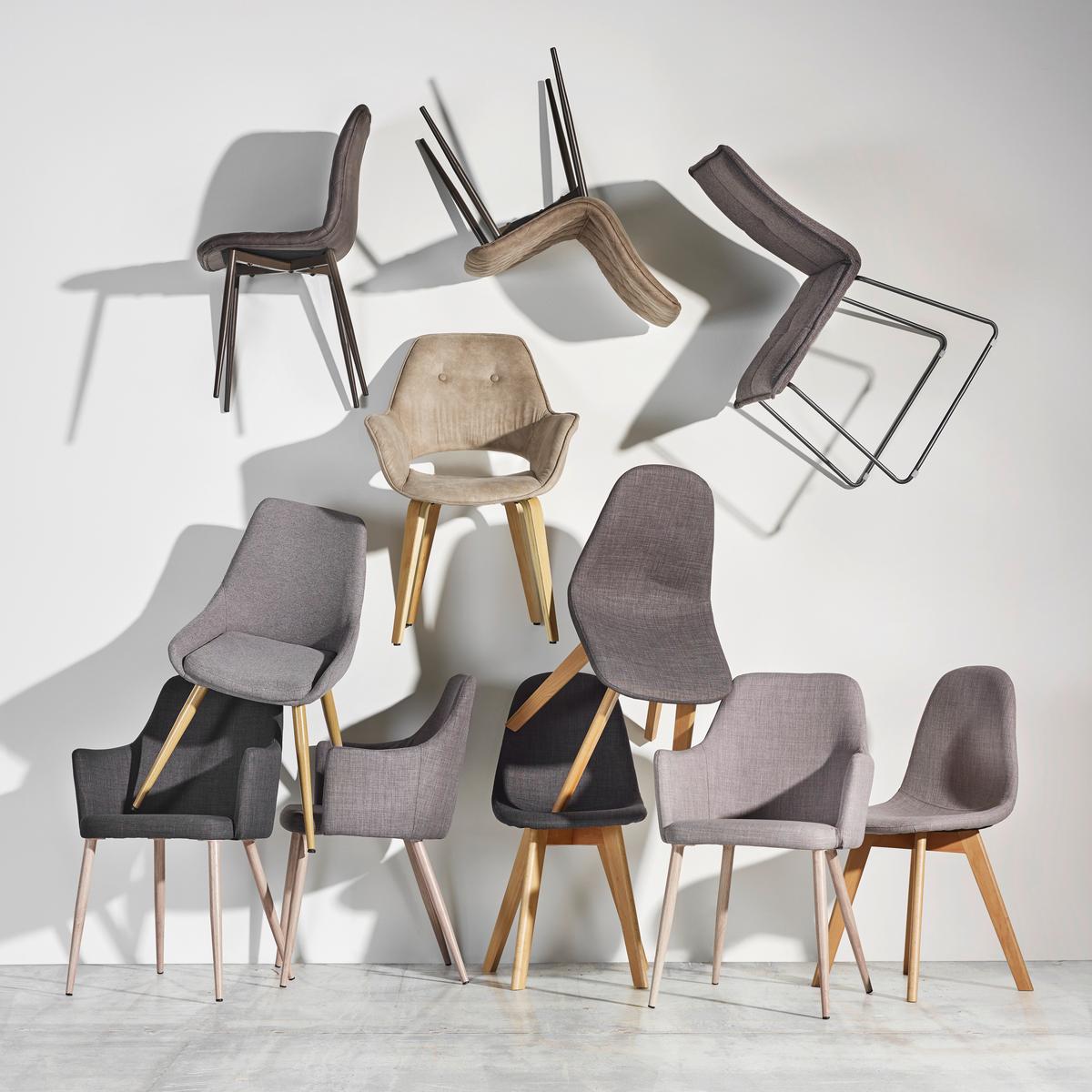 Židle Joelyna - světle šedá/barvy buku, Moderní, dřevo/textil (44/88/52cm) - Modern Living