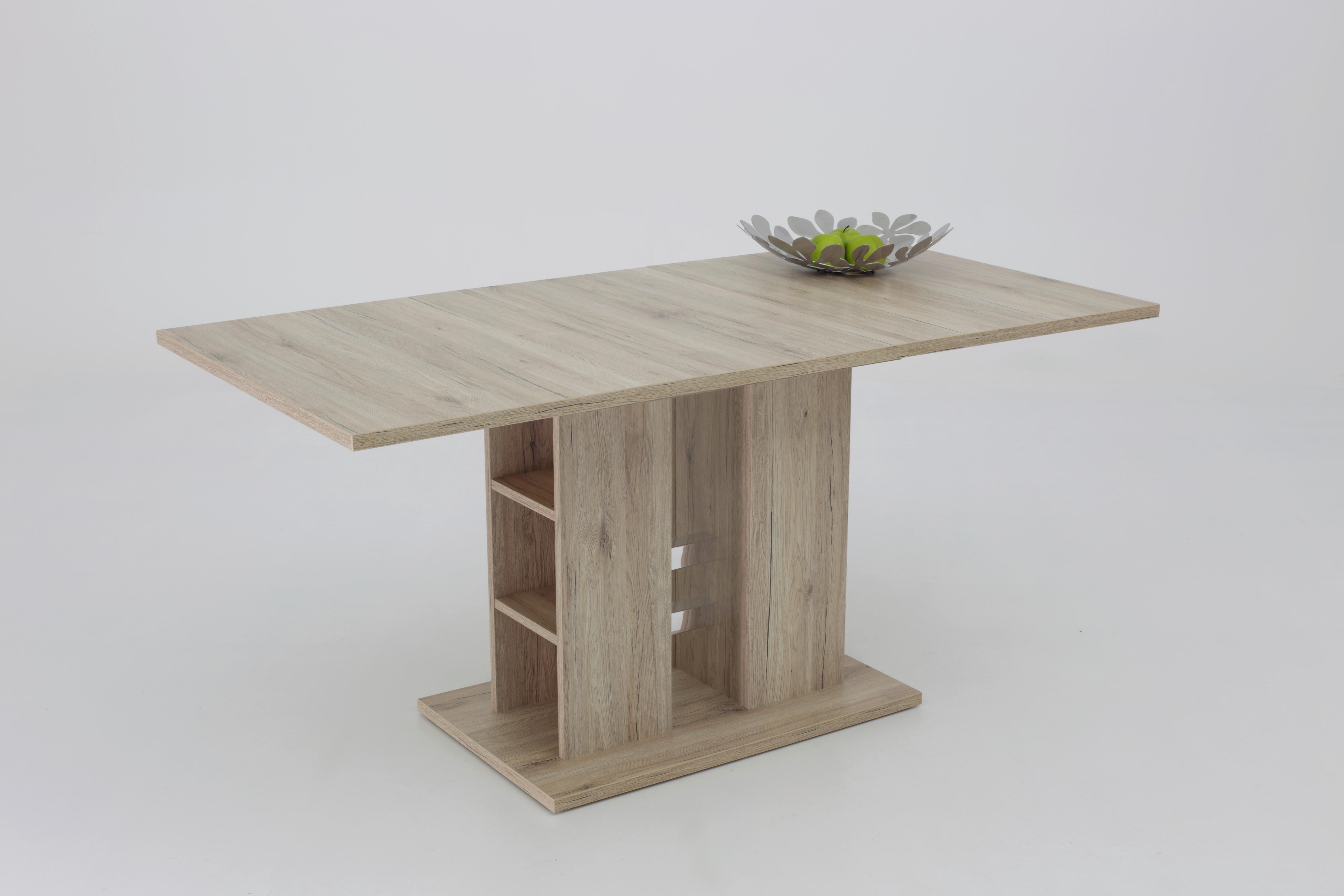 Ausziehtisch Steffi T - Eichefarben, Basics, Holzwerkstoff (120-160/76/80cm) - MID.YOU