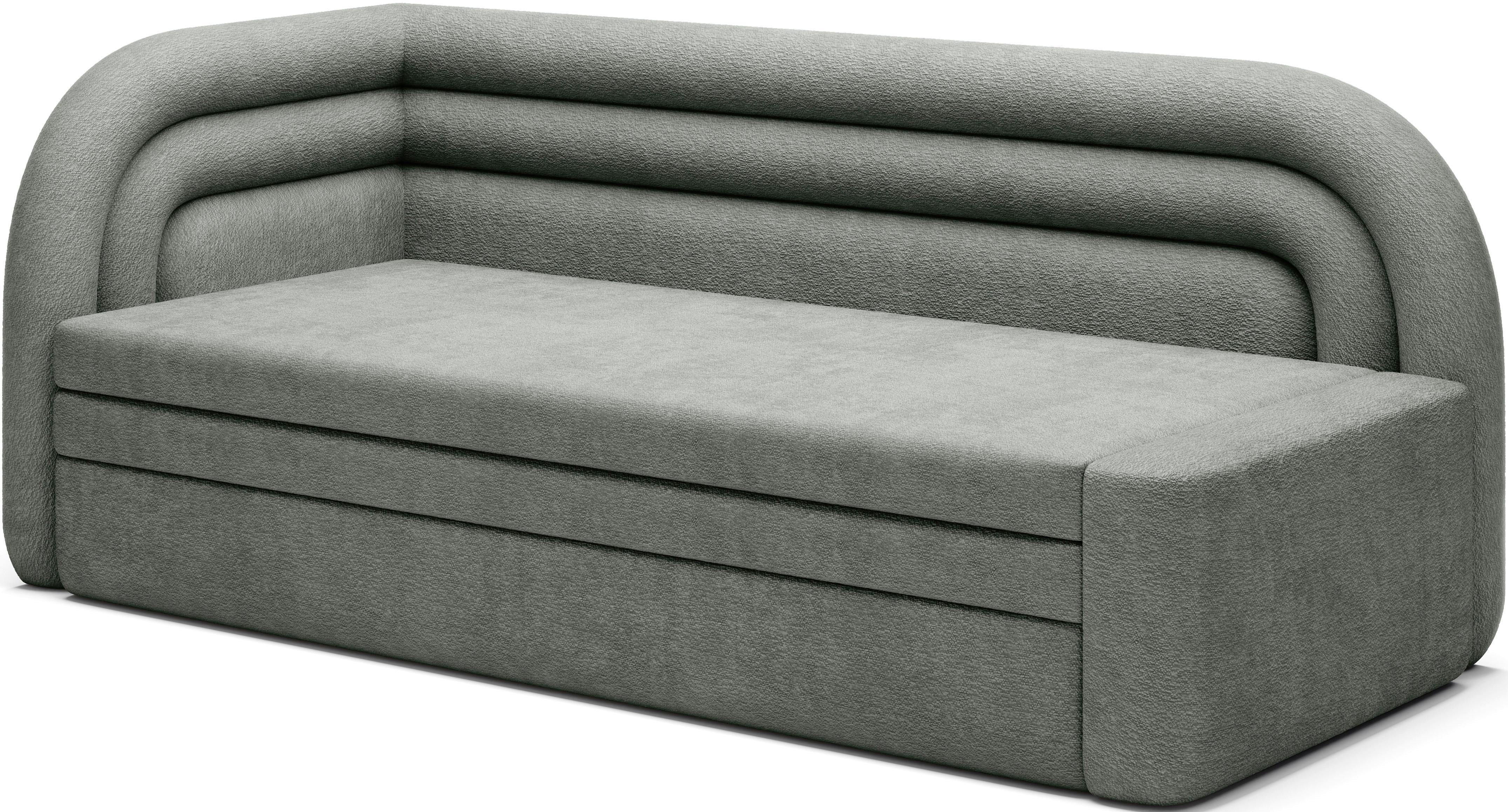 Récamiere Fabillo Grün B: 223cm - Schwarz/Grün, Design, Textil (86/80/223cm) - MID.YOU