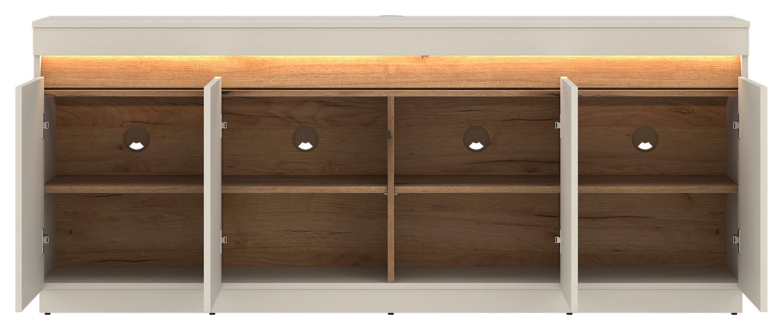 Tv-element Samu Kaschmir/eichefarben B:180,2cm - Kaschmir/Eichefarben, MODERN, Holzwerkstoff (180,2/74/40cm)