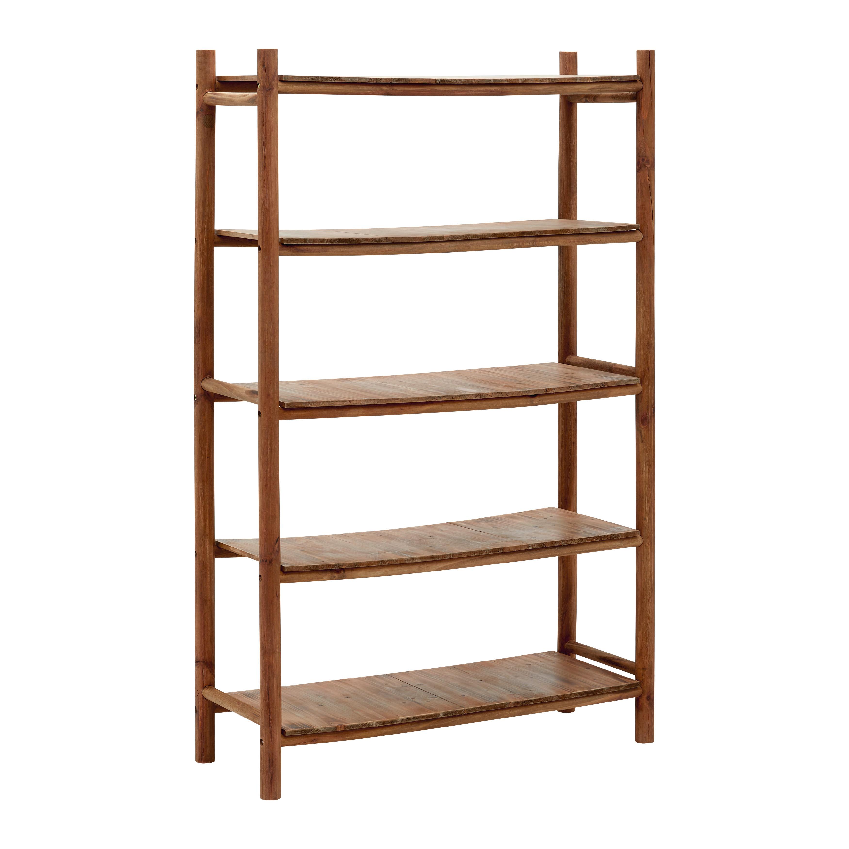 Regál masív JASMIN - prírodná farba, Modern, drevo (100/160/38cm) - Livetastic