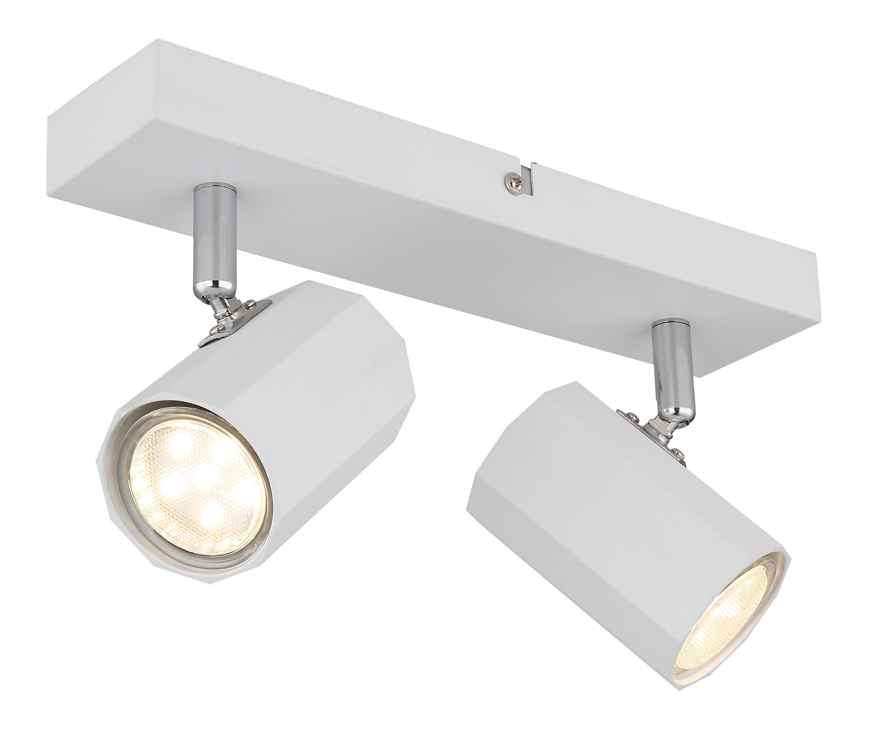 Strahler 57918-2w James - Weiß, Design, Metall (26/6/14,5cm) - Globo