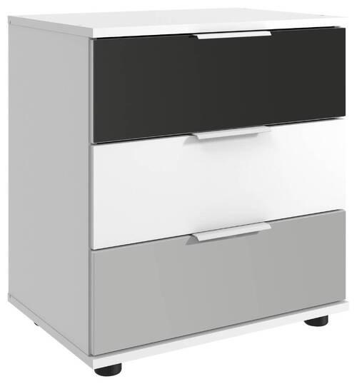 Monaco Grau/Weiß B: 52 cm Monaco - Hellgrau/Schwarz, MODERN, Glas/Holzwerkstoff (52/58/38cm) - MID.YOU
