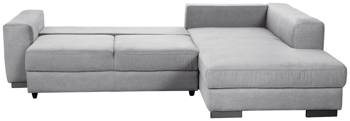 Ecksofa mit Schlaffunktion + Bettkasten Olifant, Stoffbezug - Hellgrau, MODERN, Holz (283/68/203cm) - Ondega