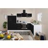 Eckküche Rp290wsc Mit Geräten 290x200 Cm Schwarz/weiß - Schwarz/Weiß, KONVENTIONELL, Holzwerkstoff (290/200cm) - Respekta