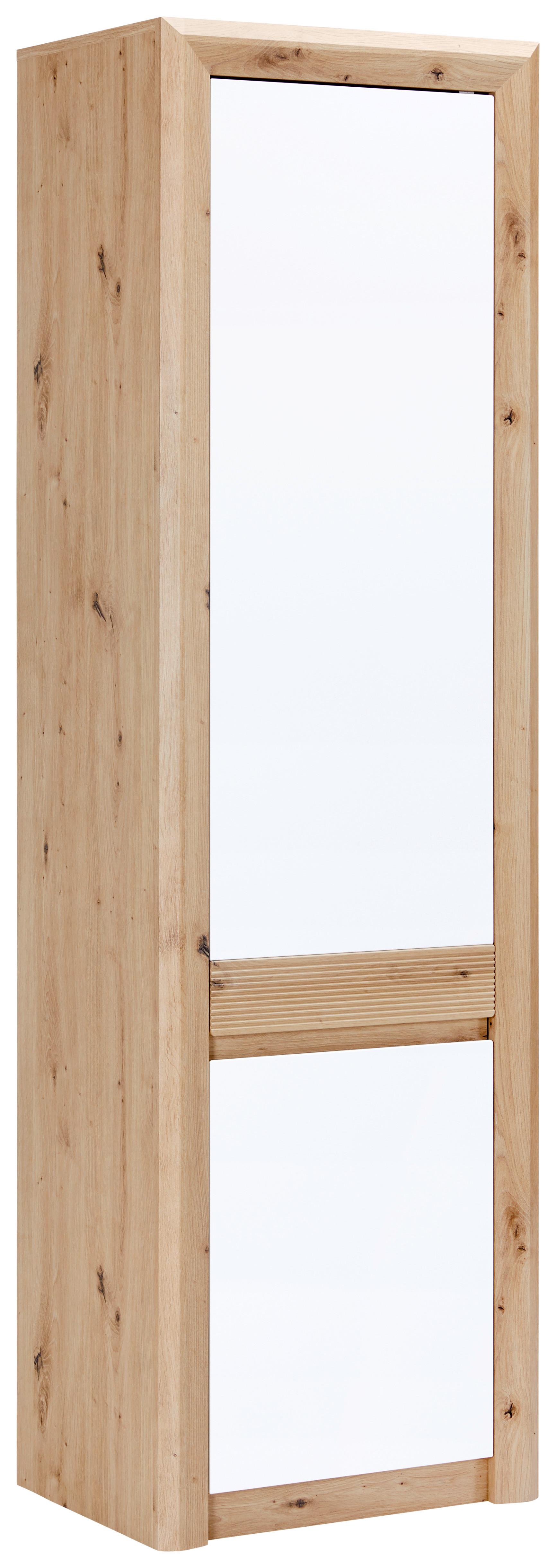 Schrank Kashmir New B: 57cm Eiche Dekor + Weiß - Eichefarben/Weiß, MODERN, Holzwerkstoff (57/192/41cm) - James Wood