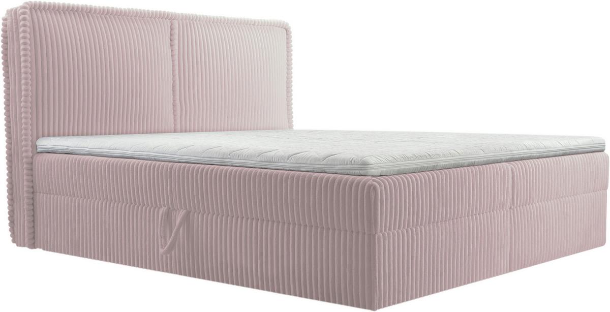 Boxbett Barcelona Lf: 180x200 Pink - Pink/Schwarz, MODERN, Holz/Kunststoff (180/200cm) - MID.YOU