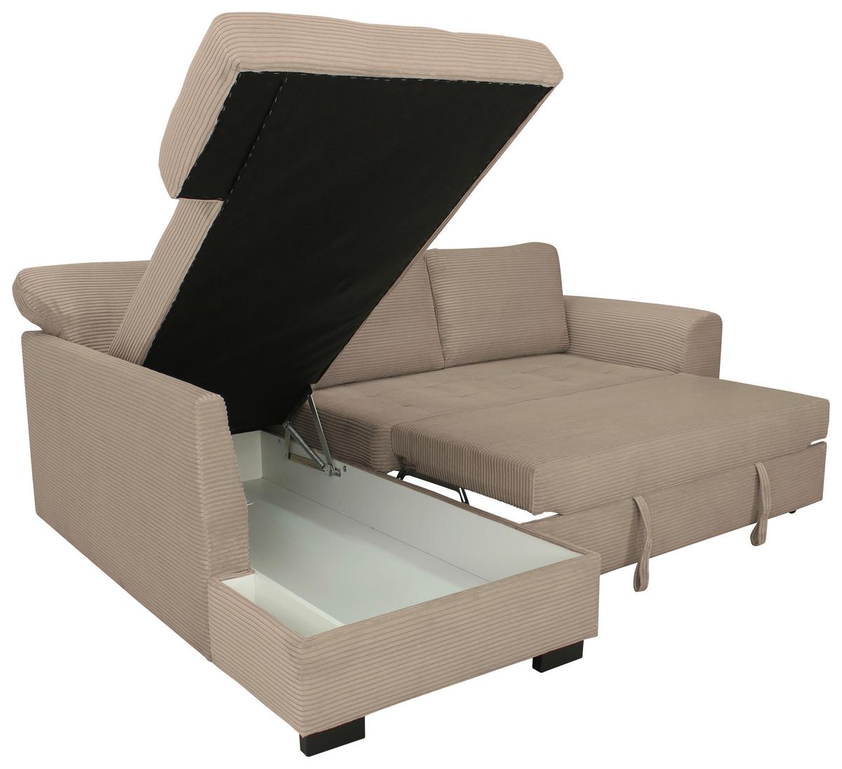 Ecksofa John Karamell S: 178x239 Cm - Karamell/Schwarz, Trend, Textil (178/239cm)