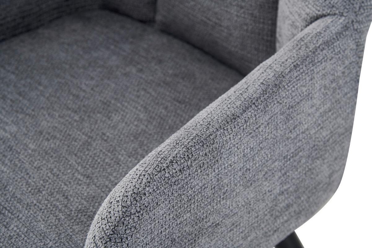 Stuhl-Set Bella Anthrazit B: 55 cm - Anthrazit/Schwarz, MODERN, Textil/Metall (55/82/62cm) - MID.YOU