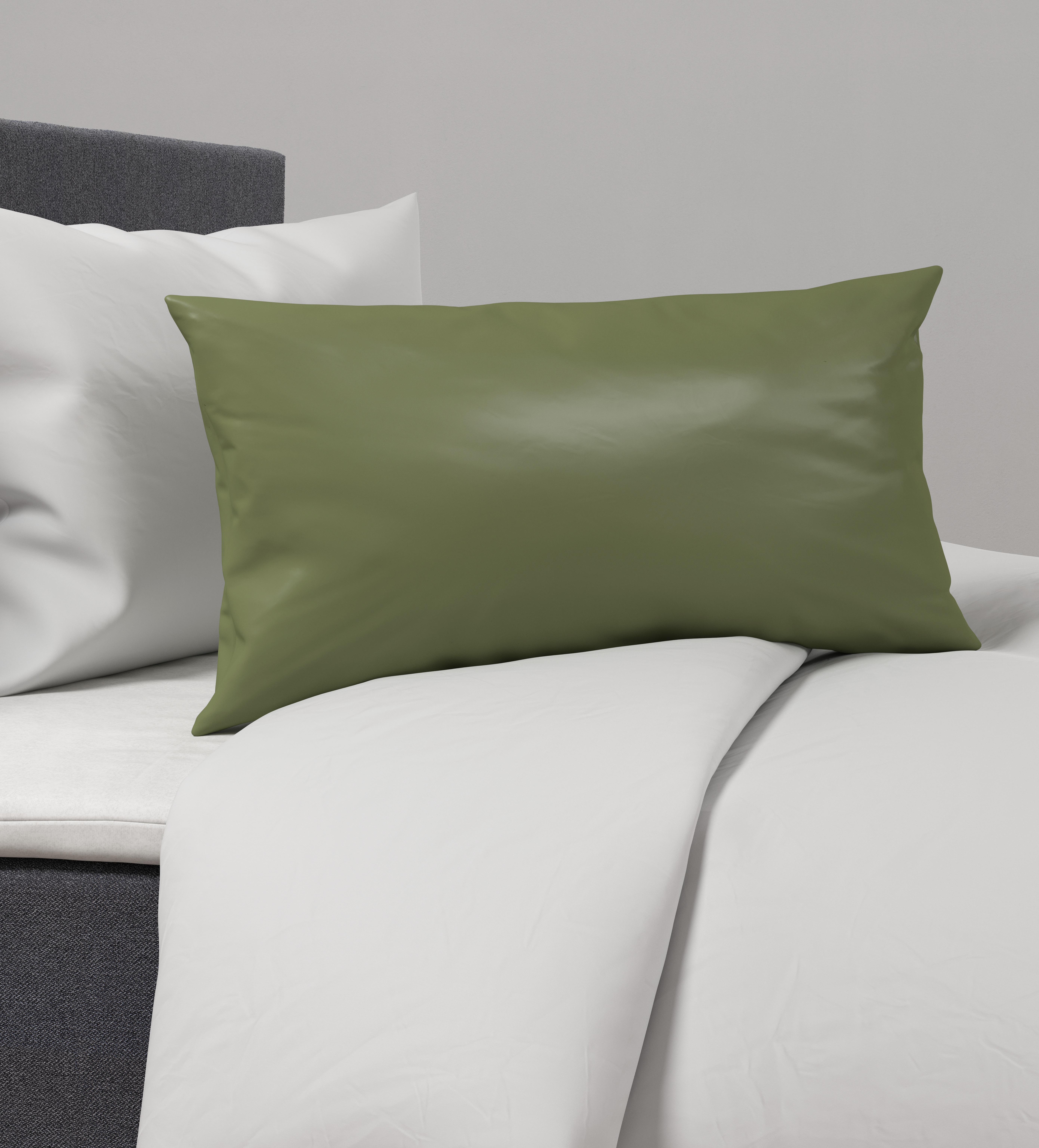 POTAH NA POLŠTÁŘ Alex Uni, 40/60cm, oliv.zelená - olivově zelená, Moderní, textil (40/60cm) - Premium Living