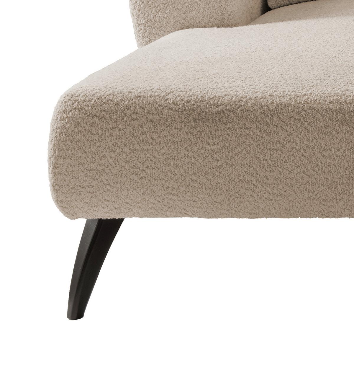 Ecksofa Colori Beige S: 160/264 Cm - Beige/Schwarz, MODERN, Holz/Textil (160/264cm) - MID.YOU