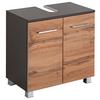 Waschbeckenunterschrank Paris Eiche Wotan/weiß B: 60 Cm - Silberfarben/Eiche Wotan, MODERN, Holzwerkstoff (60/53/35cm) - Held