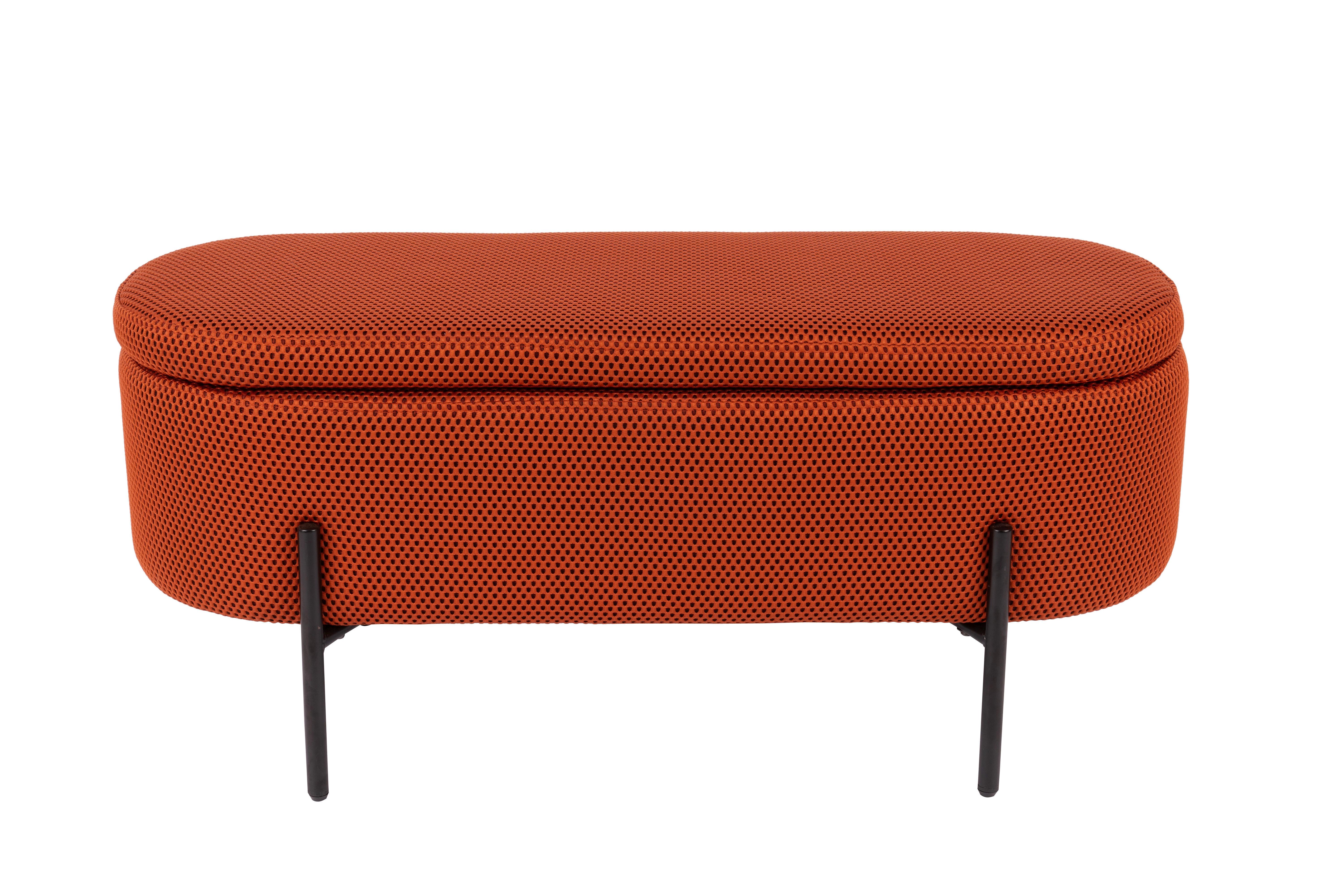 Sitzbank Carla Orange, mit Stauraum, L: 95 cm - Design (95/43/36cm)