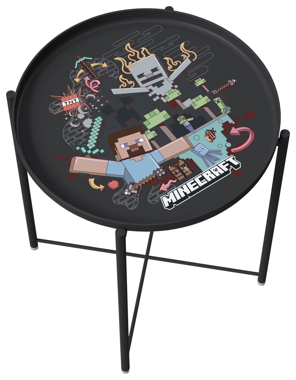 Beistelltisch Minecraft - Schwarz, MODERN, Metall (47/47/51cm) - Minecraft