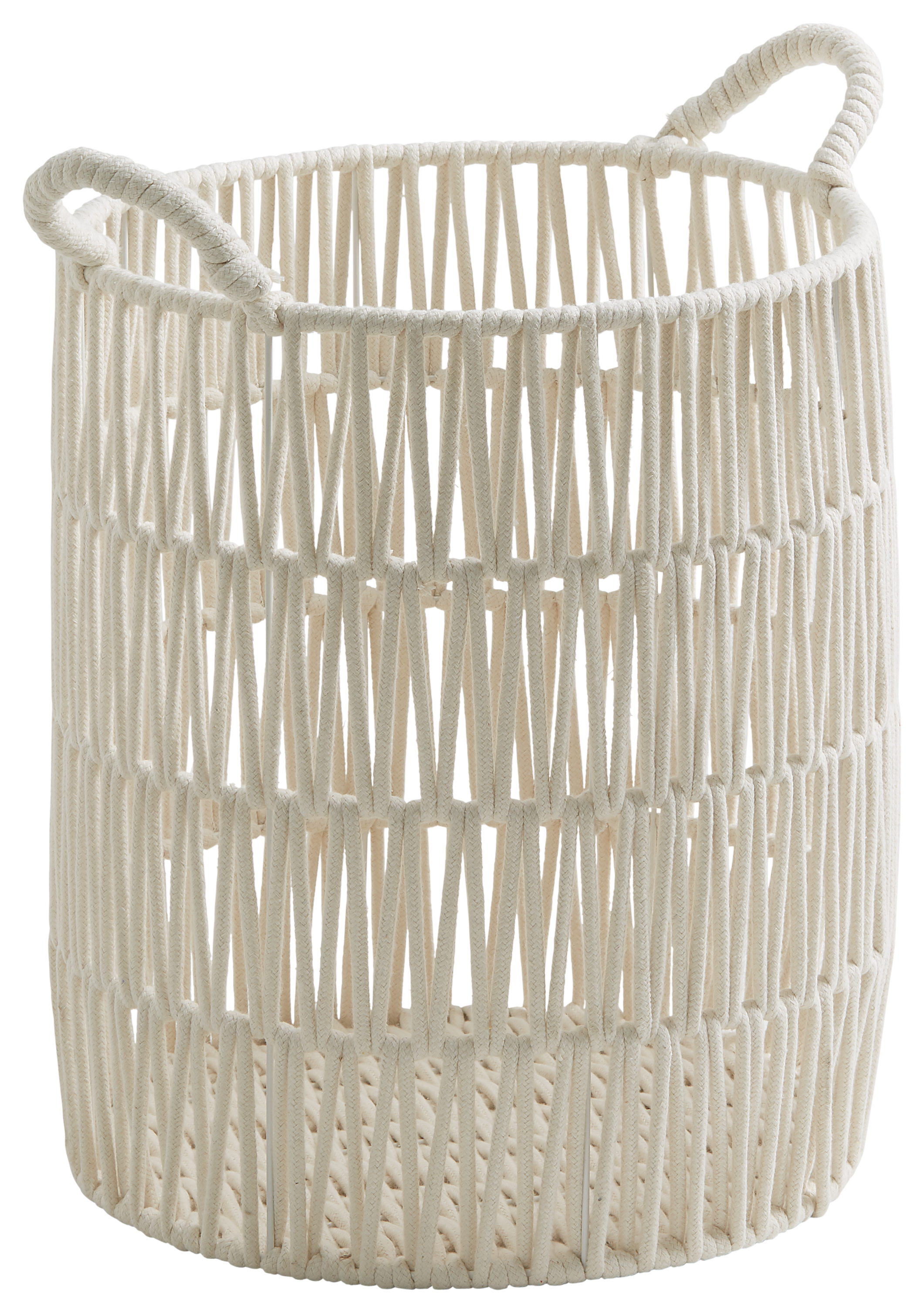 Koš Lou, Ø/V: 37/45cm - bílá, Moderní, kov/textil (37/45cm) - Mömax