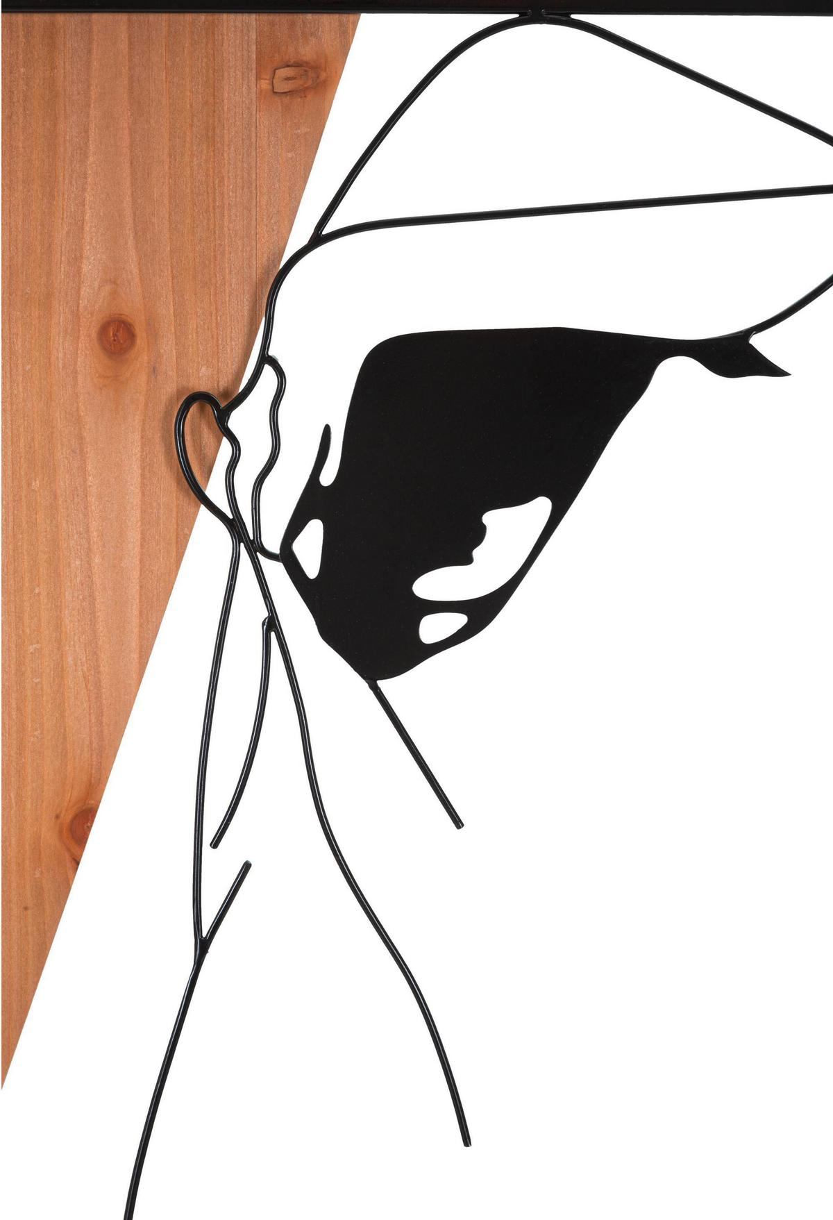 Wanddeko Strip B Iron Naturfarben, Schwarz B: 50 cm - Schwarz/Naturfarben, Basics, Holzwerkstoff/Metall (50/90/2cm)