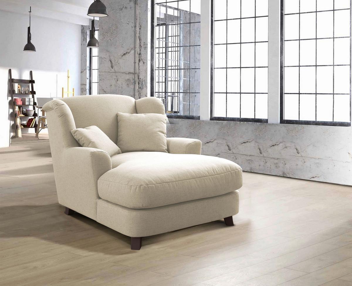 XXXL-Sessel Asado ecru inkl. Zierkissen, B: 109 cm - Ecru/Dunkelbraun, MODERN, Textil (109/104/145cm) - Sit & More