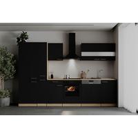 Küchenblock Merle Schwarz/Eichefarben B: 310cm - Eichefarben/Schwarz, Basics, Holzwerkstoff (310cm) - Respekta