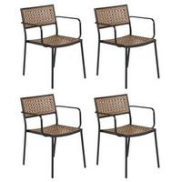 Gartenstuhl-Set Paola Metall, Kunststoff - Schwarz, KONVENTIONELL, Kunststoff/Metall (56/80/59cm) - Gardenson