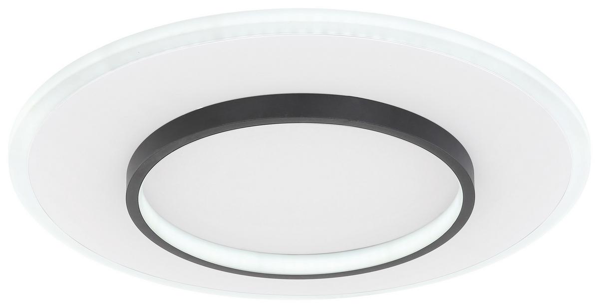 Led-deckenleuchte Lima Ø 46,8 Cm Mit Fernbedienung - Opal/Schwarz, Basics, Kunststoff/Metall (46,8/6cm) - Globo