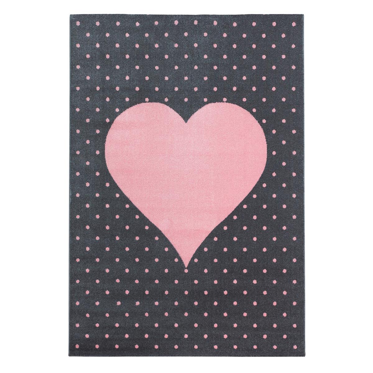 Dětský koberec SRDCE 140x200cm - pink, Trend, textil (140/200cm) - Ben'n'jen