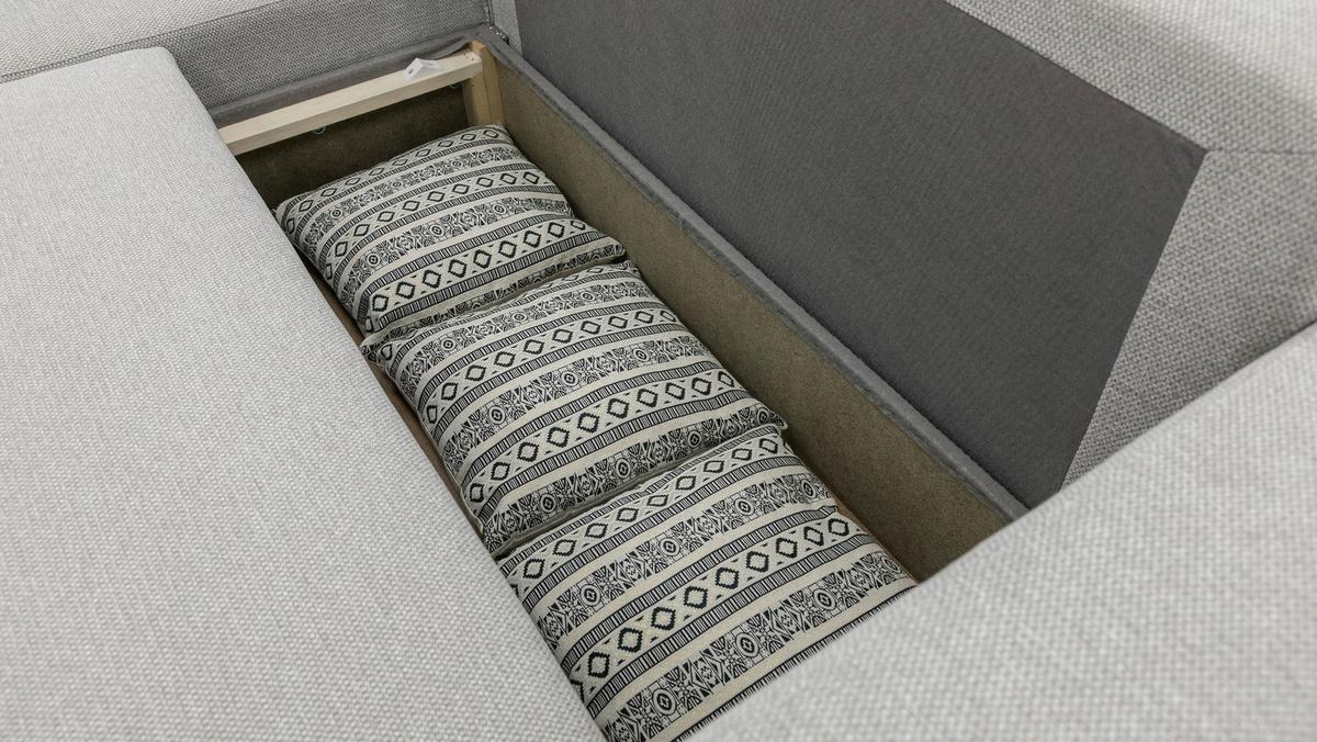 Ecksofa Pharell - Schwarz/Grau, Basics, Textil (155/230cm) - Livetastic
