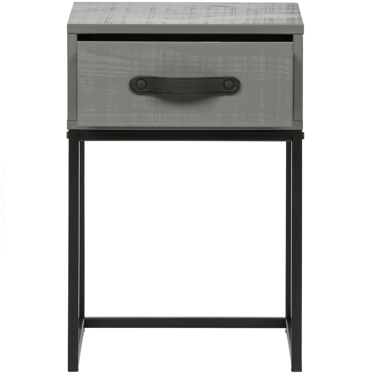 Nachttisch Morris, Grau/schwarz B: 35 Cm - Schwarz/Grau, Design, Holz/Metall (35/35/52cm) - Livetastic