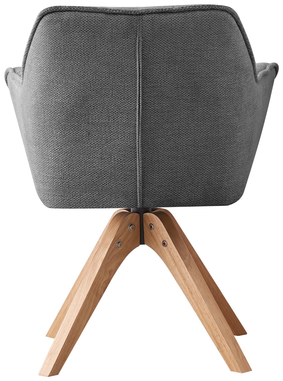 Armlehnstuhl Dian 325 - Hellbraun/Grau, MODERN, Holz/Textil (63/84/61cm) - Kayoom