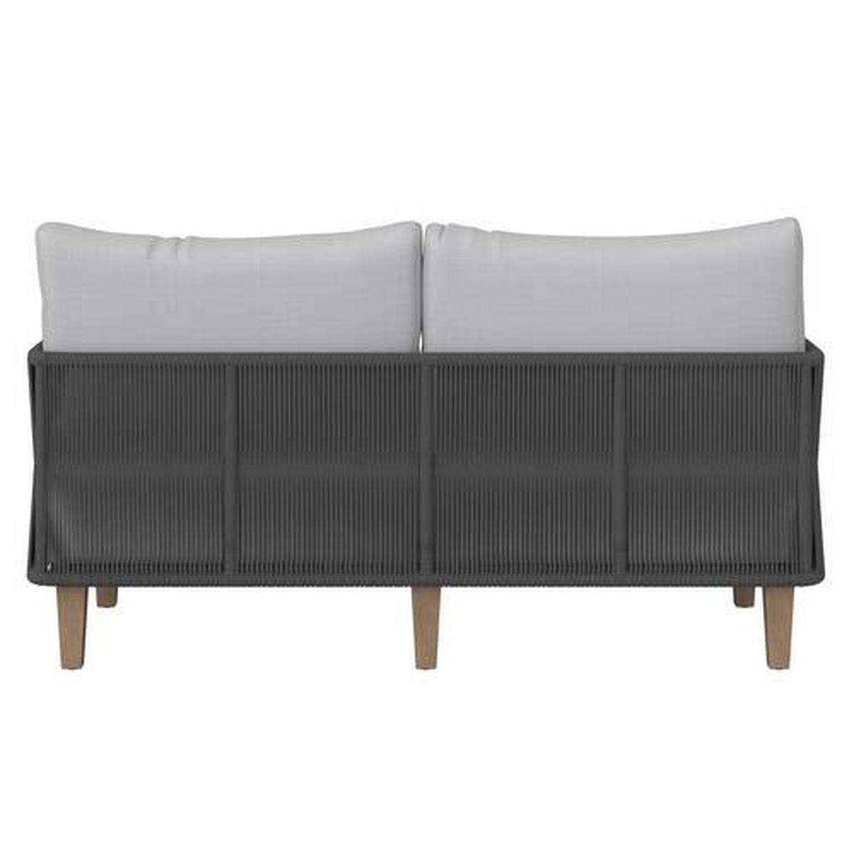 Záhradná sedacia súprava MALIA - farba akácie/svetlosivá, Modern, kov/drevo (146/60/72cm) - Bessagi Garden