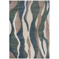 Hochflorteppich Stream - Grün, KONVENTIONELL, Textil (160/230cm)