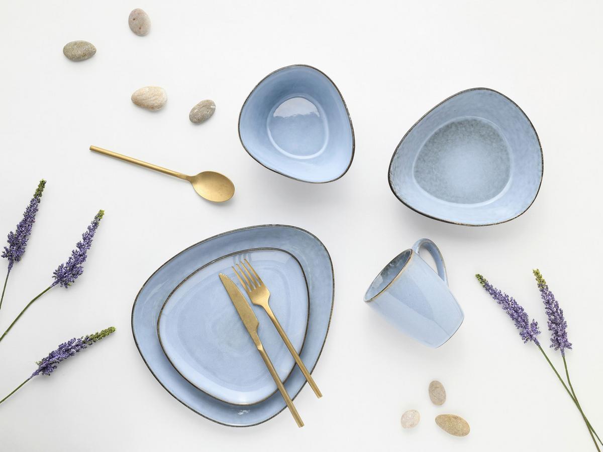 Kombiservice Cloudy 10--Teilig., Pastellblau - Pastellblau, Basics, Keramik - Creatable