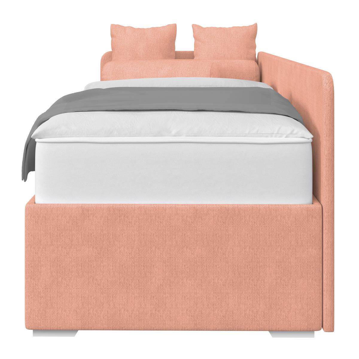 Kárpitozott Ágy Remi 90/200cm - sárgabarack/ezüstszínű, Modern, textil/fa (90/200cm)