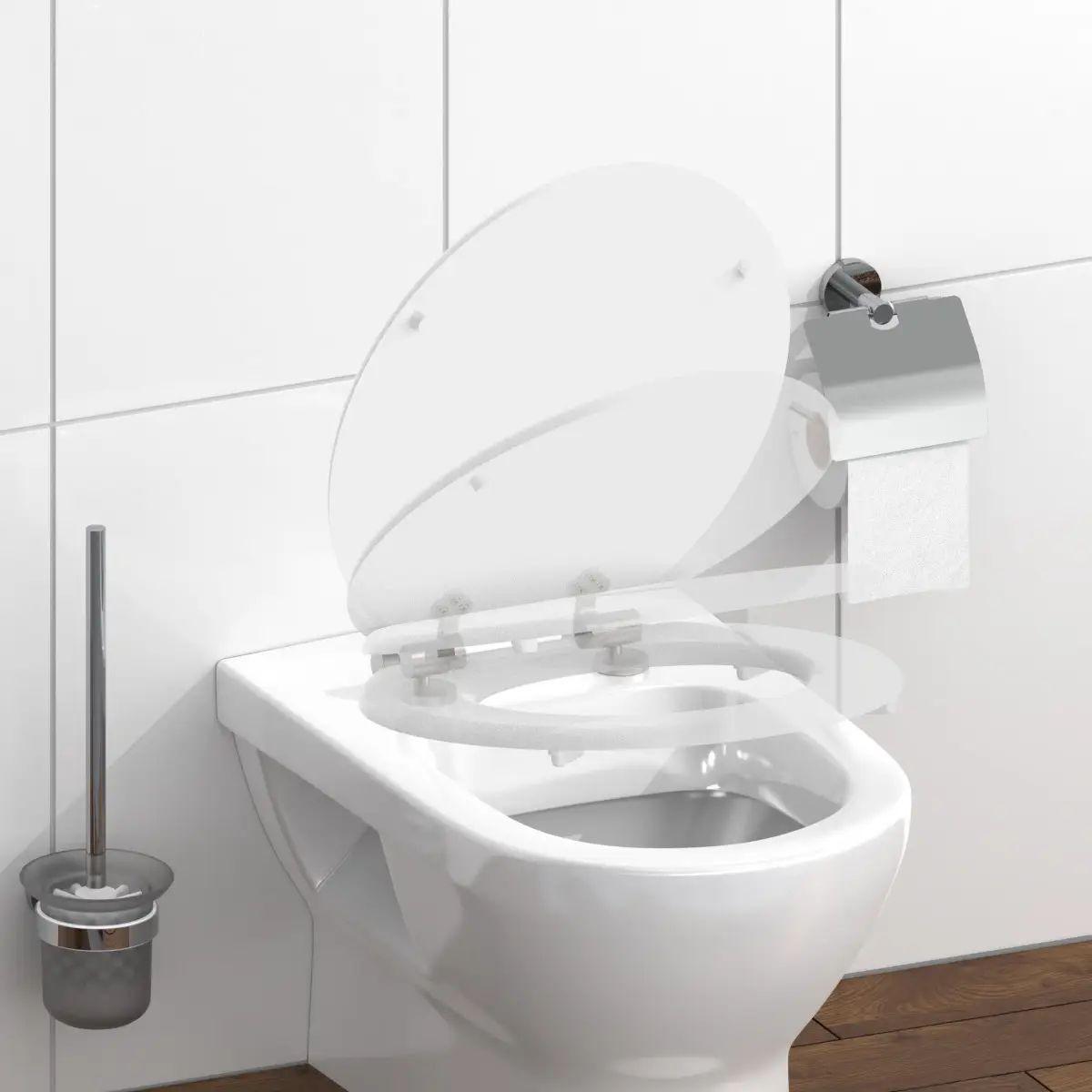 Wc-ülőke Mdf - fehér, műanyag (38/44/6cm)