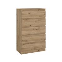 Komoda MARA 5 dekor dub Artisan - dub artisan, Konvenční, dřevo (77/125/42cm) - Mömax