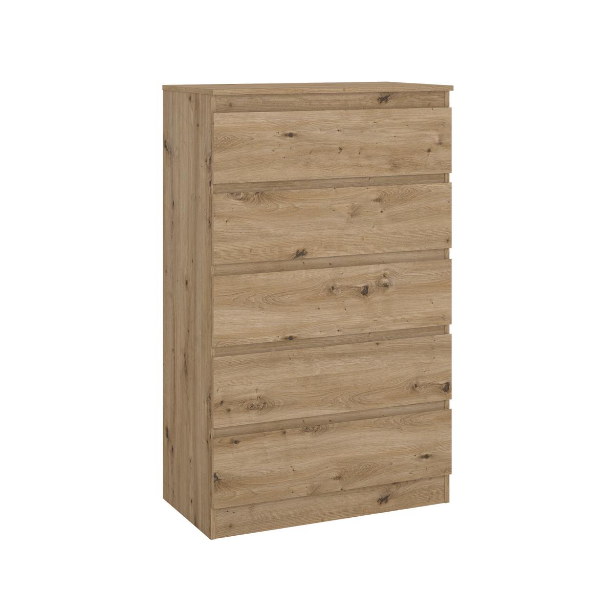 Komoda MARA 5 dekor dub Artisan - dub artisan, Konvenční, dřevo (77/125/42cm) - Mömax