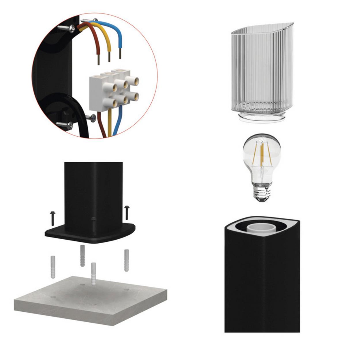 VONKAJŠIE LED SVIETIDLO LANA - antracitová, Modern, kov/plast