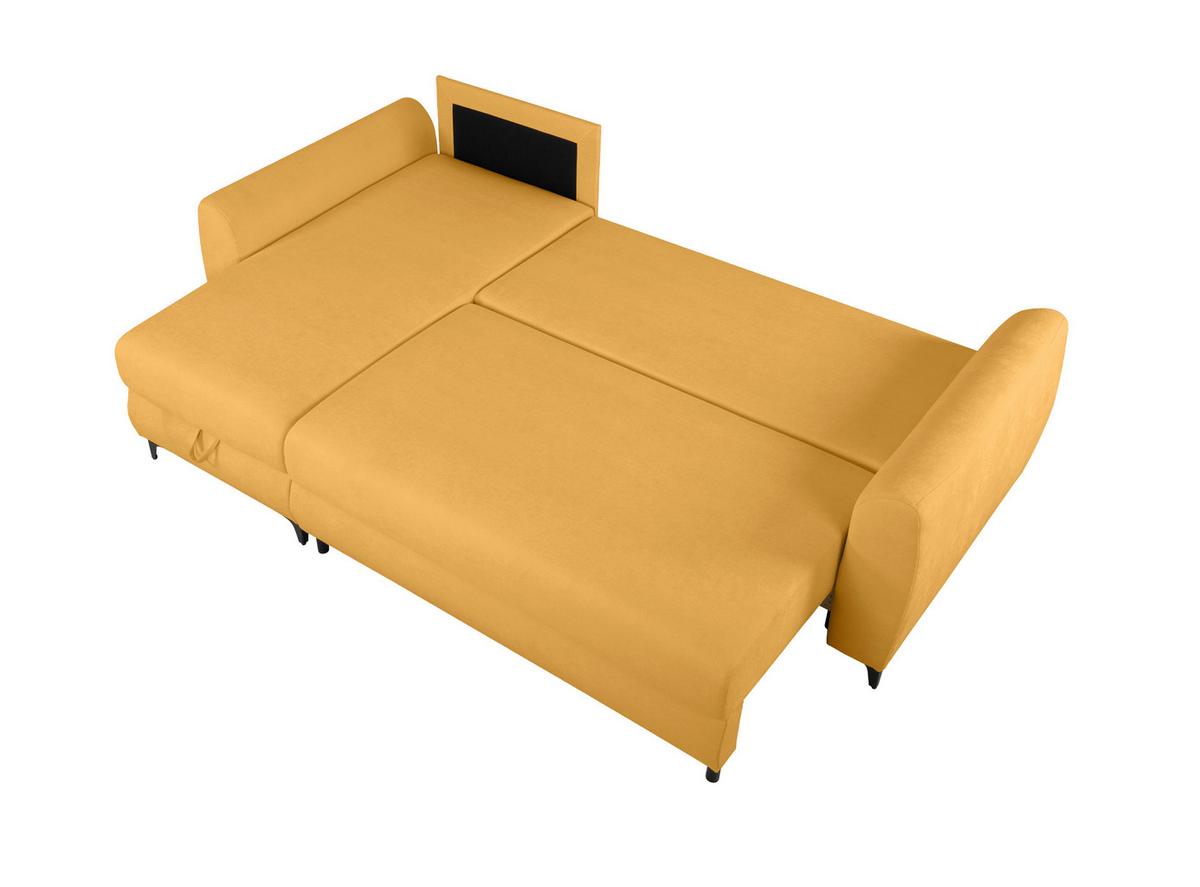 Ecksofa Moli, Gelb S: 236x148 cm - Gelb/Schwarz, Design, Textil (236/148cm) - MID.YOU