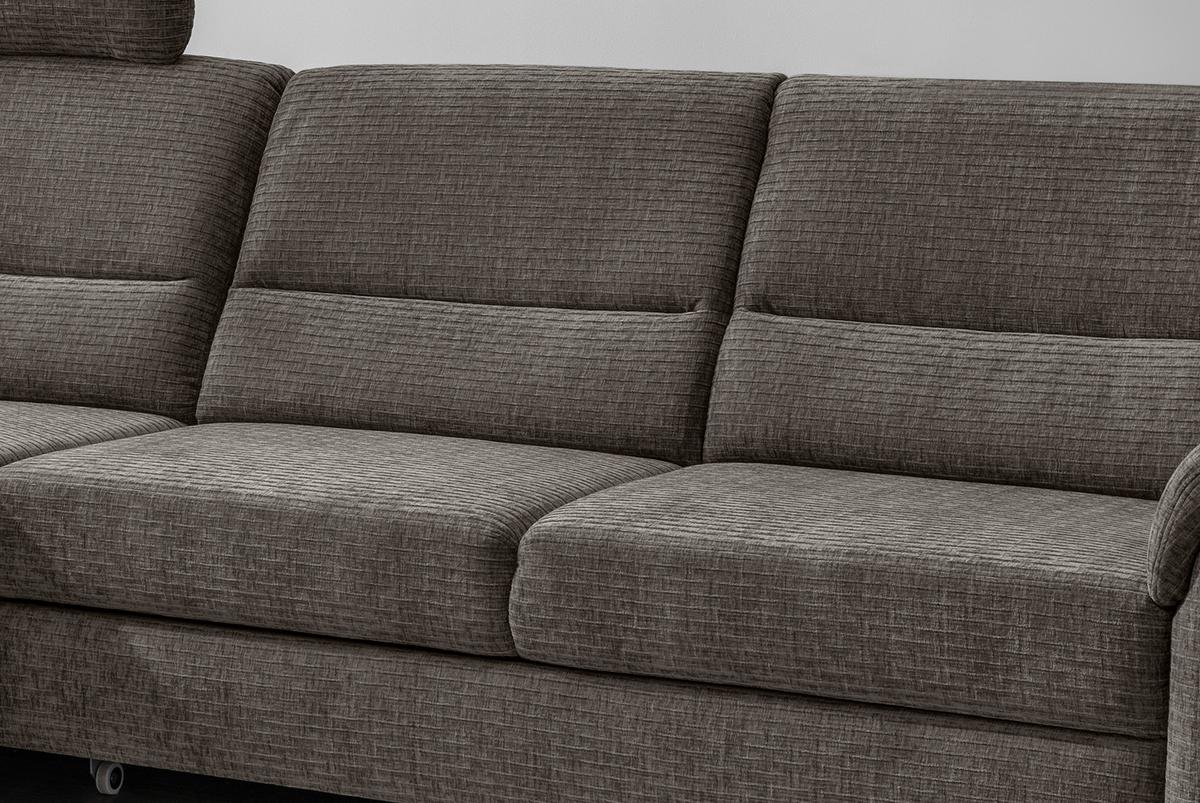 Ecksofa Cavoli Graubraun S: 176x279 cm - Graubraun/Schwarz, MODERN, Textil (176/279cm) - Livetastic