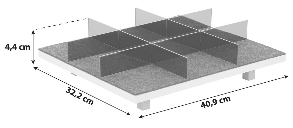 Schubkasteneinsatz Unit B: 32,2 cm, Anthrazit - Anthrazit, MODERN, Kunststoff (32,2/40,9/4,4cm) - Ondega