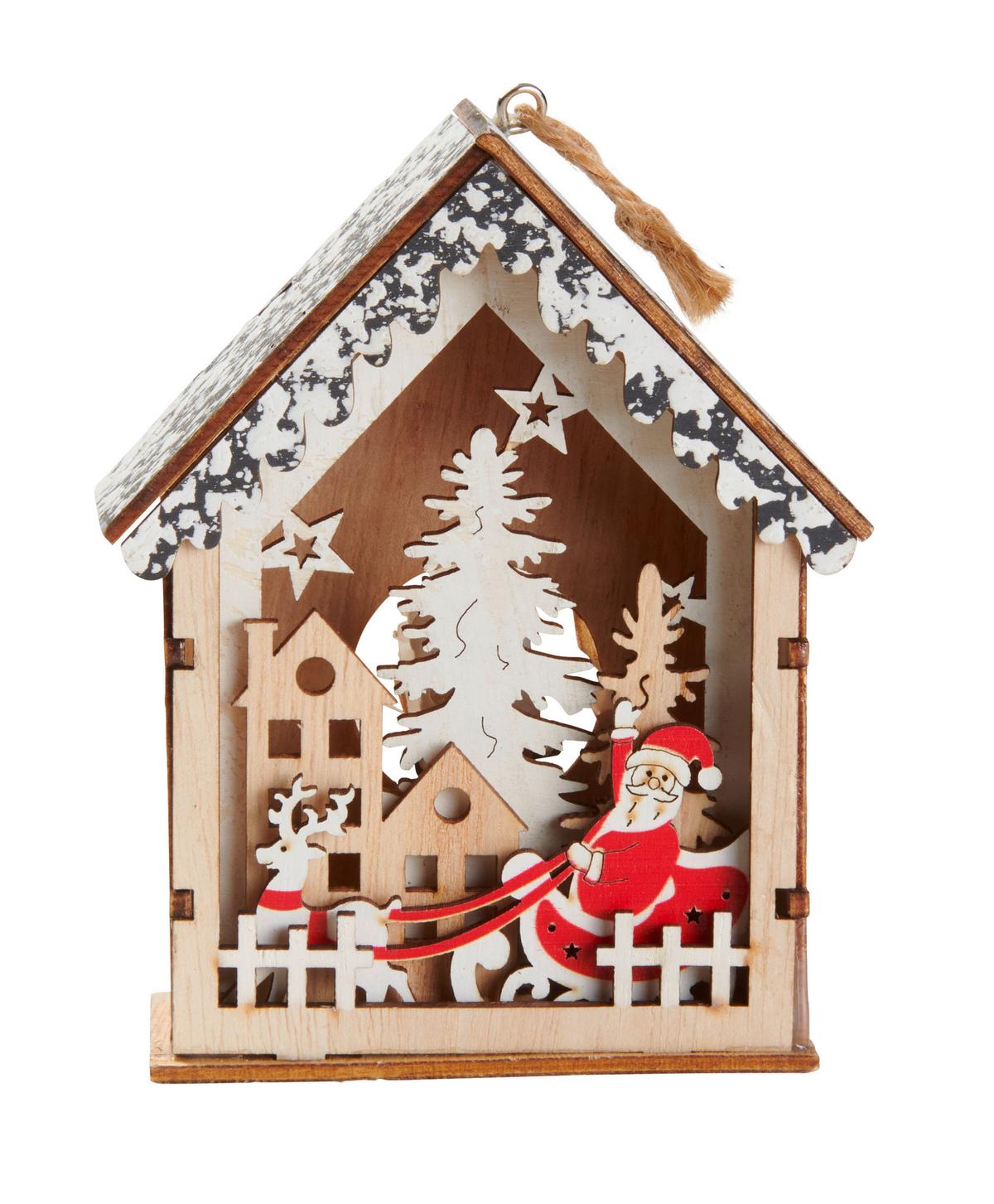 Led-dekoleuchte House - Rot/Schwarz, MODERN, Holz/Kunststoff (9,5/4,5/12cm) - James Wood