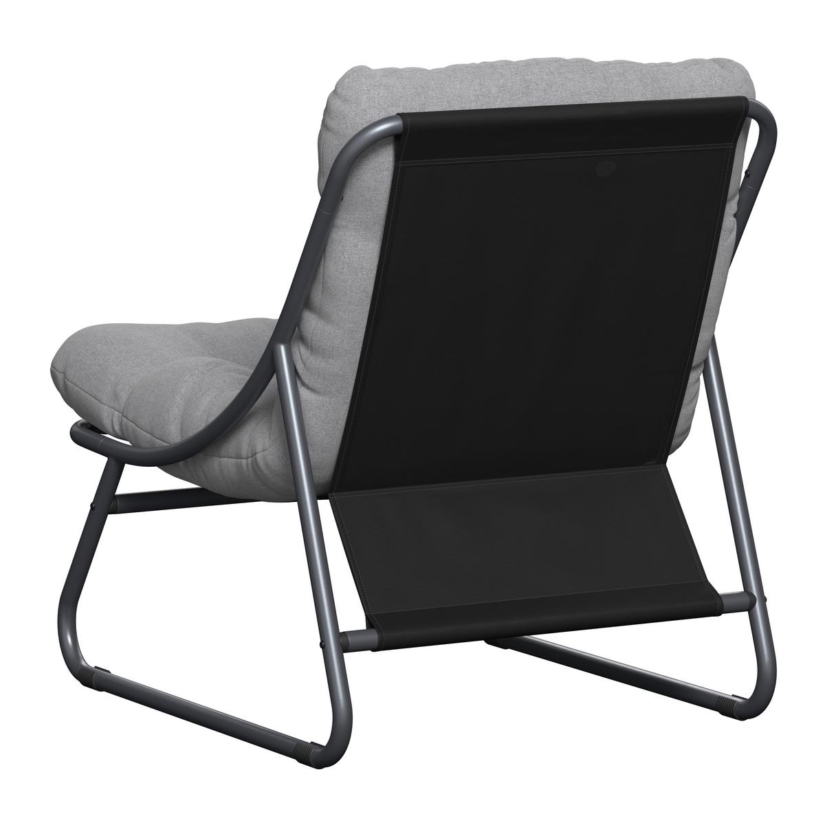 Loungesessel Kairo - Dunkelgrau/Anthrazit, MODERN, Textil/Metall (68/36/65cm) - Beldano