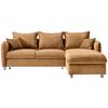 Eckschlafsofa Lauritio Goldfarben S: 254x160 cm - Chromfarben/Goldfarben, MODERN, Textil (254/160cm) - Livetastic