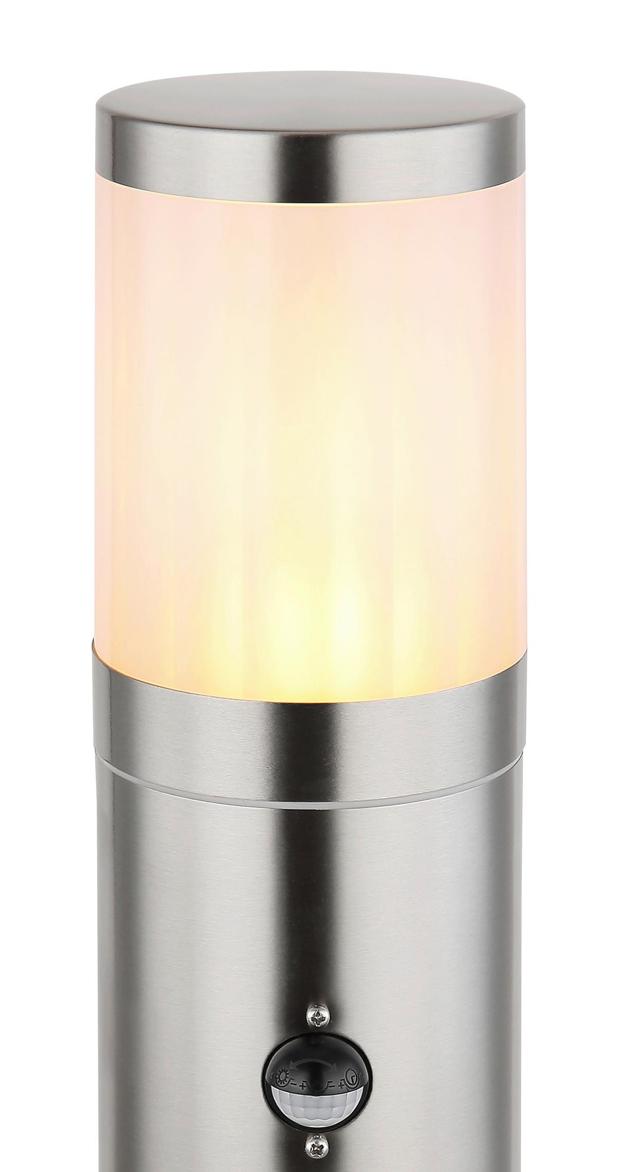Außenleuchte Xeloo 60 Watt Edelstahl Bodenmontage - Silberfarben/Opal, Basics, Kunststoff/Metall (14/50cm) - Globo