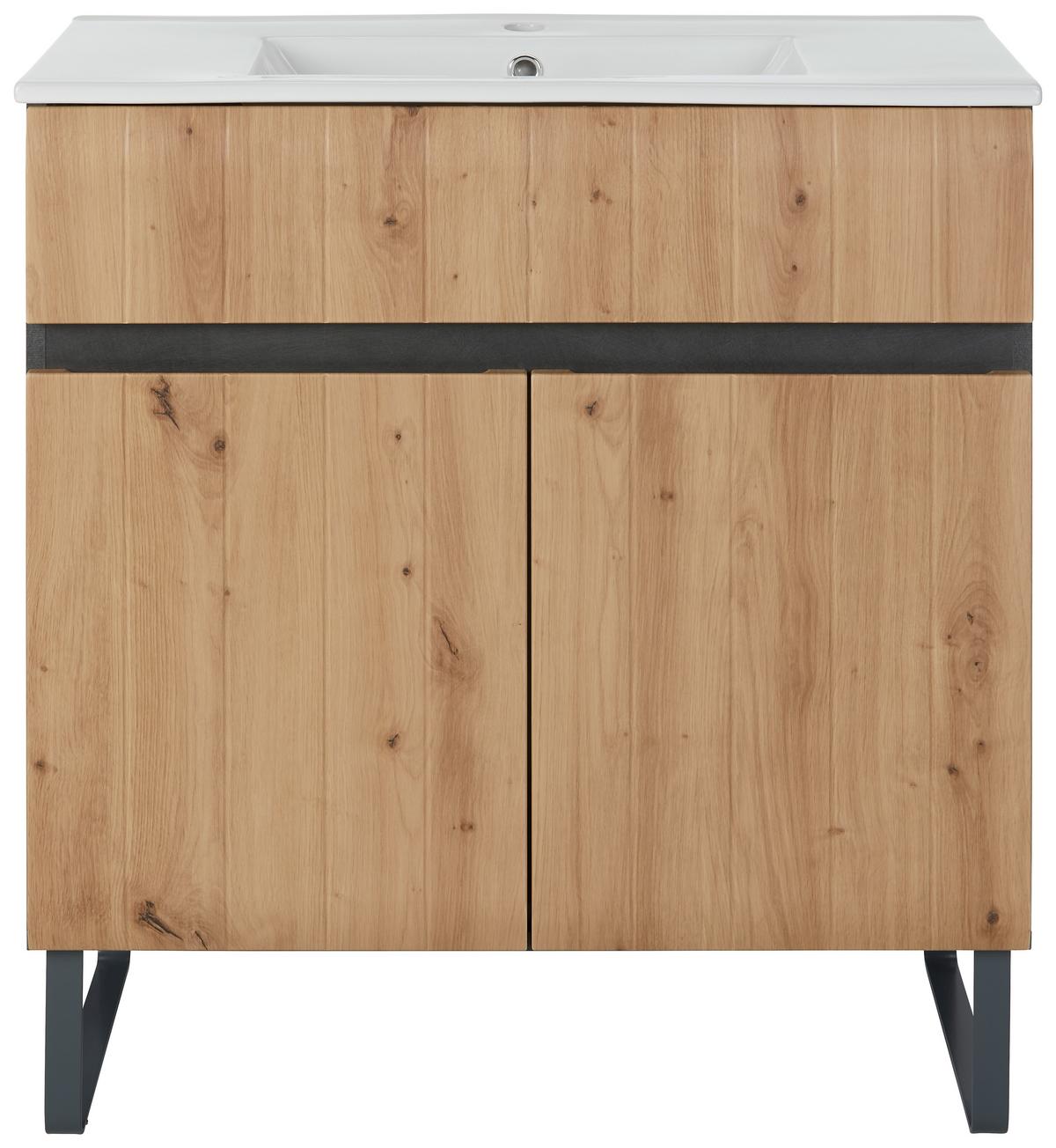 SKŘÍŇKA S UMYVADLEM LYNN -EXKLUSIV- - Moderní, kompozitní dřevo (80/69/48cm) - Premium Living