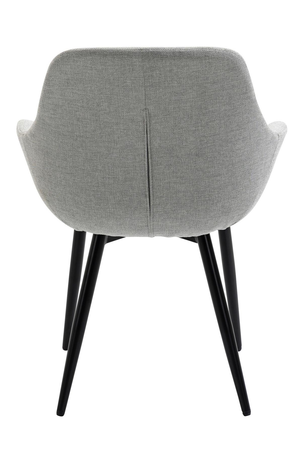 Armlehnstuhl-Set Hellgrau B: 64 cm - Hellgrau/Schwarz, MODERN, Textil/Metall (64/86/59cm) - Livetastic