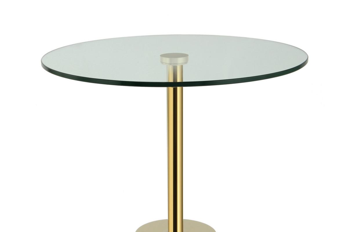 Beistelltisch Lana 125 Goldfarben/schwarz B: 53 Cm - Goldfarben/Schwarz, Design, Glas/Stein (46/46/53cm) - Kayoom