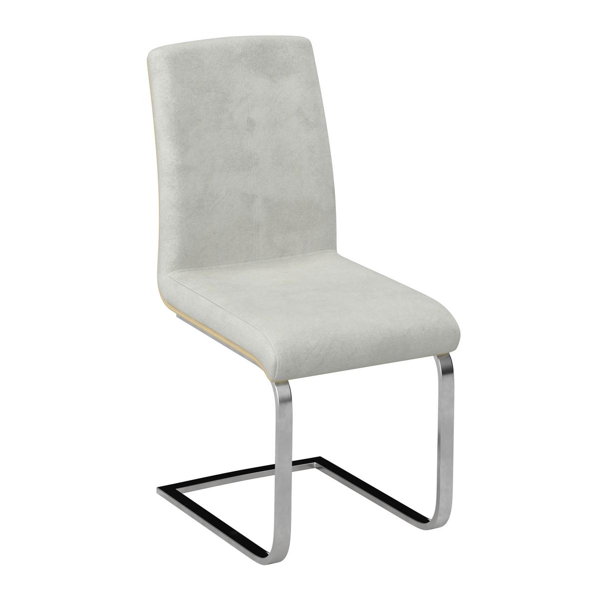 Stolička s pružným podnožím NUBIA - krémová/farba duba, Modern, kov/drevo (44/90/59cm) - Bessagi Home
