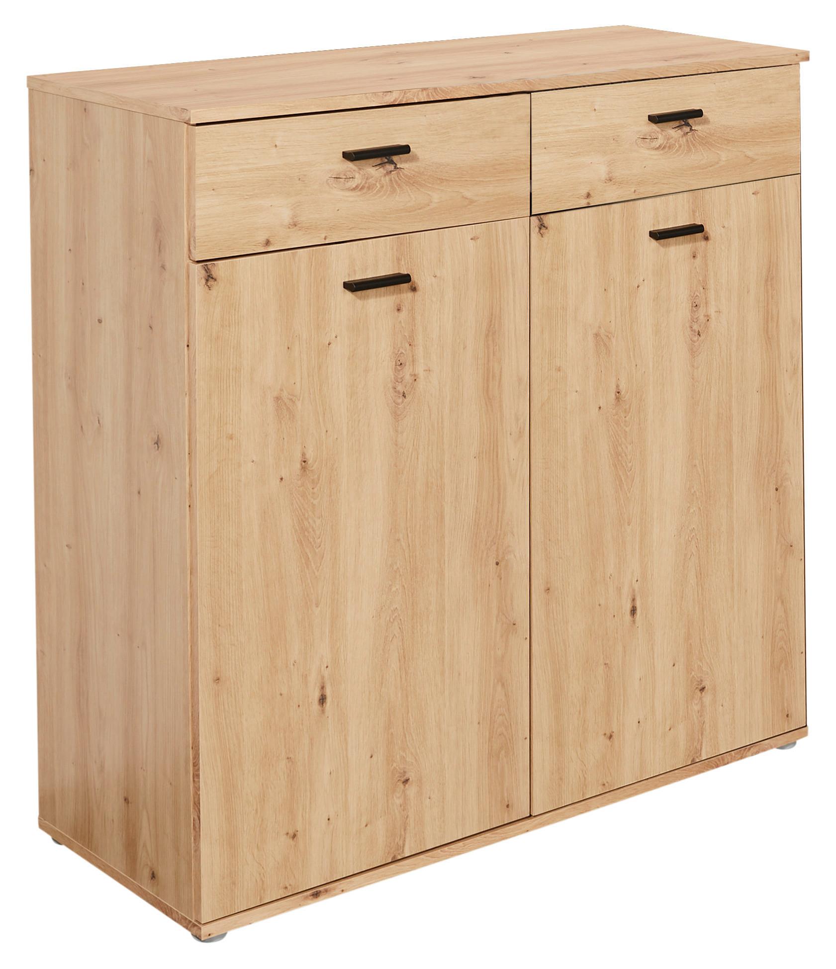 Schuhschrank Daniela Eiche Artisan Dekor B: 100 cm - Eiche Artisan, MODERN, Holzwerkstoff (100/100/40cm)